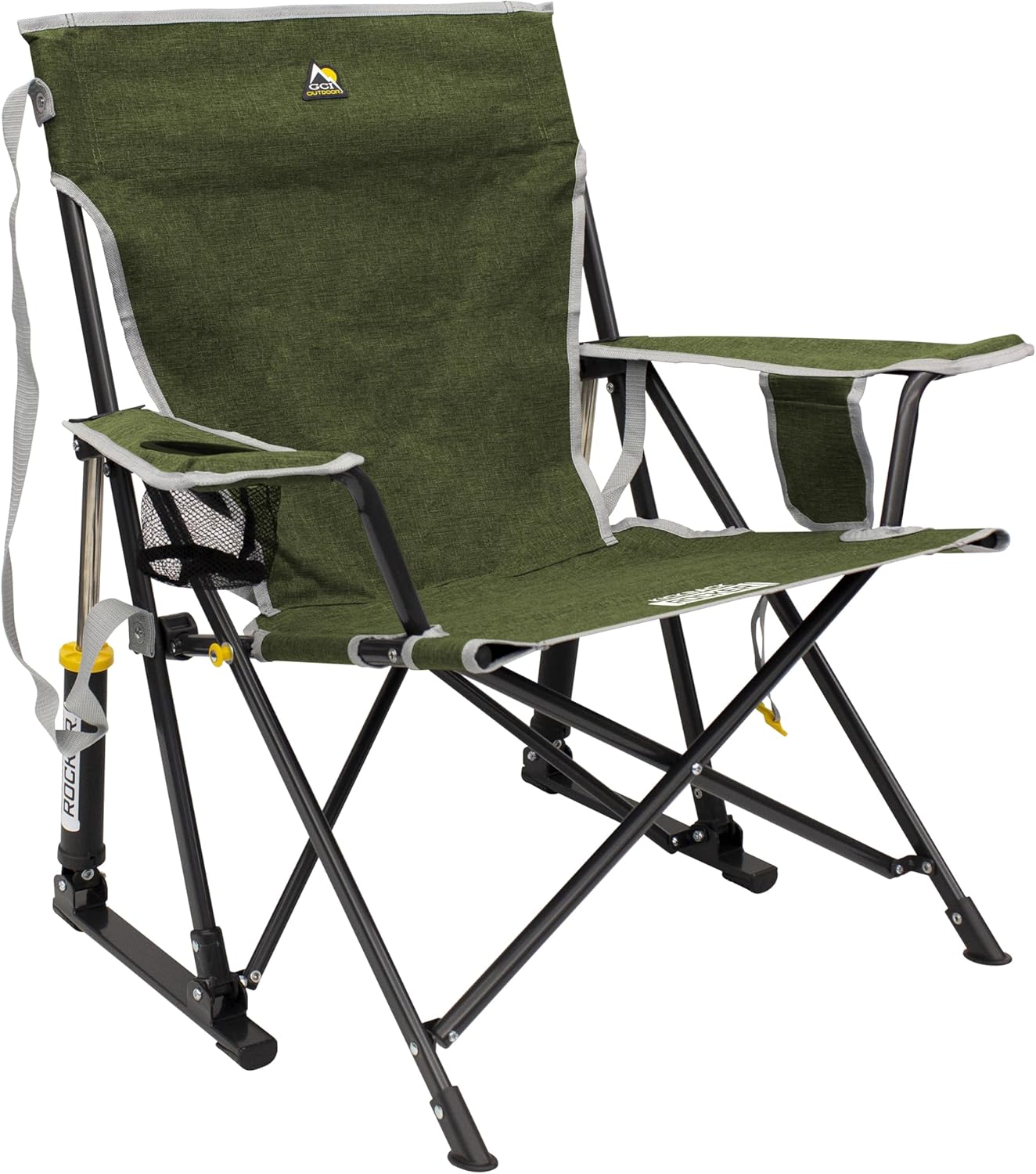 GCI OUTDOOR Kickback Rocker Outdoor Rocking Chair with Beverage Holder